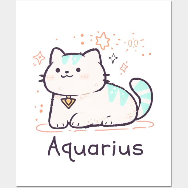 Aquarius Cat Wall Art by haventhings